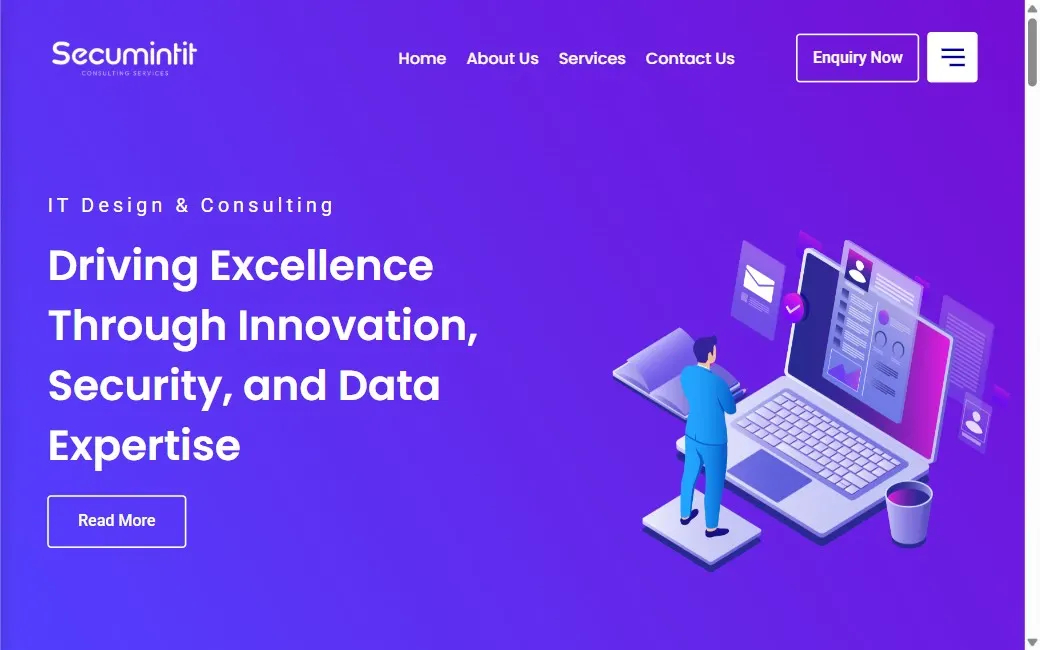 SecumintIT's consulting website, the brand whose LinkedIn presence Velonix grew