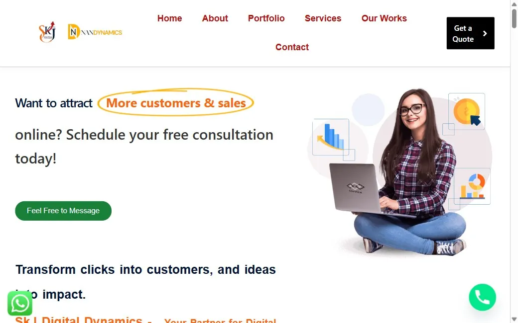 The website of the SKJ Digital Media founder whose personal LinkedIn profile Velonix managed